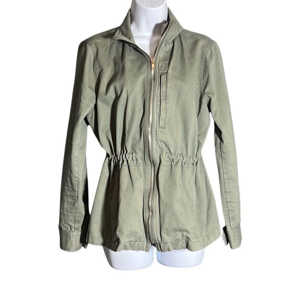 Women’s Utility Jacket – Olive Green Zip-Up – Size M